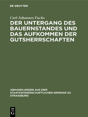 cover image of Der Untergang des Bauernstandes und das Aufkommen der Gutsherrschaften